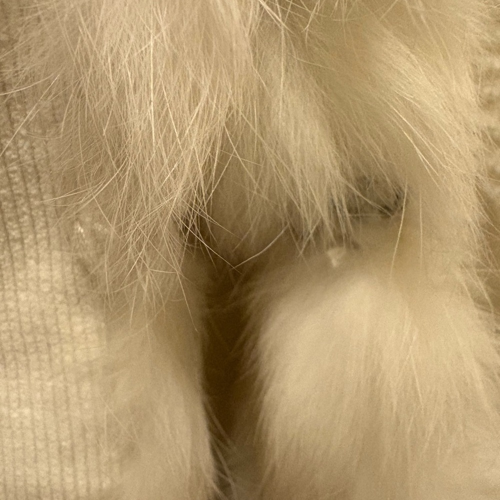 Vintage Y2K Sheri Bodell Corduroy White 100% Rabbit Fur Trim Jacket Sz XS - Picture 10 of 16
